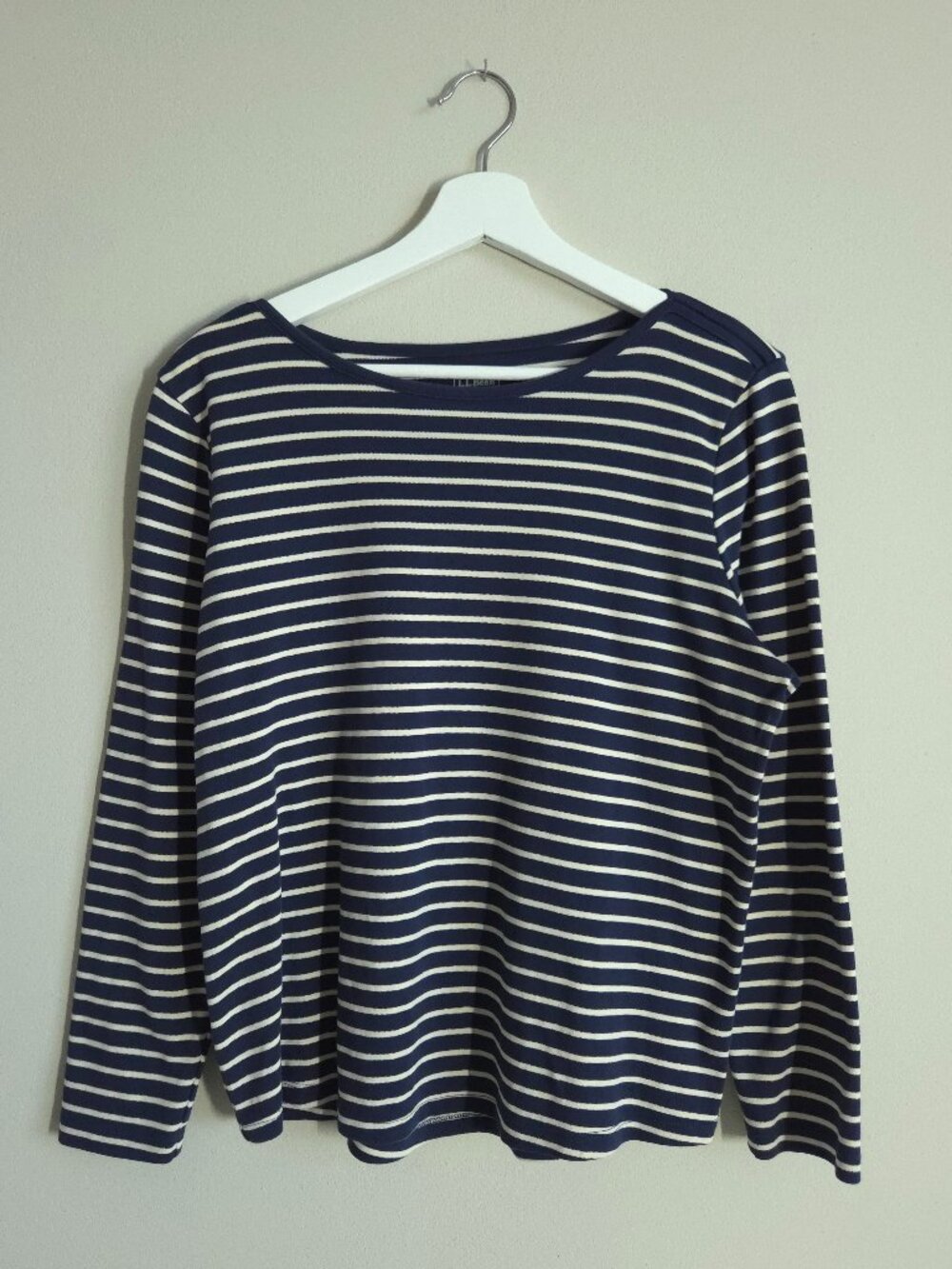 L.L. Bean 100% Supima Cotton Navy Striped Shirt
